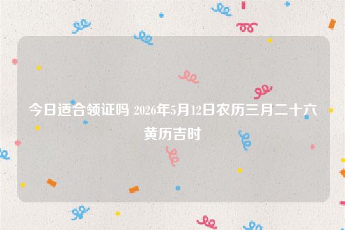 今日适合领证吗 2026年5月12日农历三月二十六黄历吉时