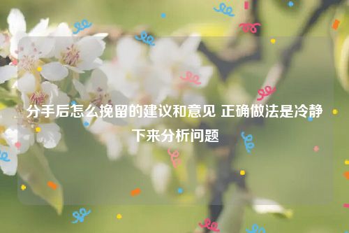 分手后怎么挽留的建议和意见 正确做法是冷静下来分析问题