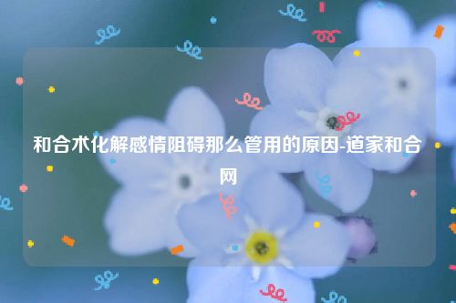 和合术化解感情阻碍那么管用的原因-道家和合网