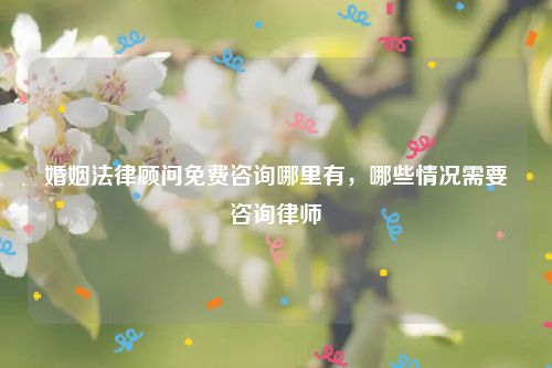 婚姻法律顾问免费咨询哪里有，哪些情况需要咨询律师