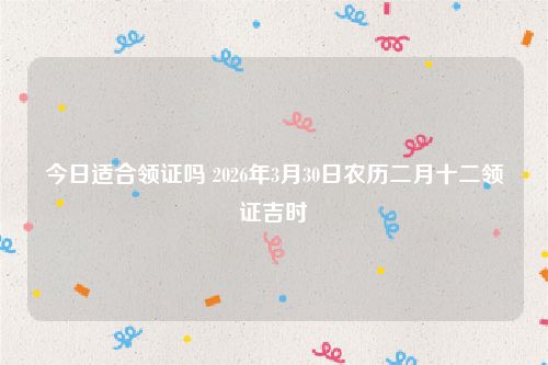今日适合领证吗 2026年3月30日农历二月十二领证吉时